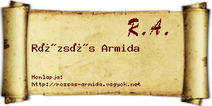 Rózsás Armida névjegykártya